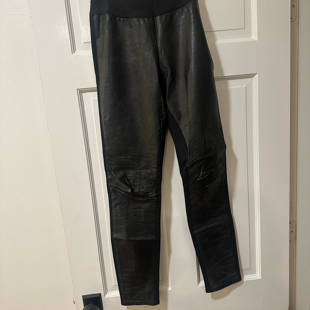 Paige Black Leather Leggings